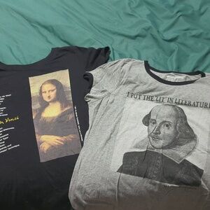 Torrid Size 1X Art And Literature T-shirts Gray And Black